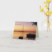 Sunset Silhouette-felicitaties Kaart (Gele Bloem)