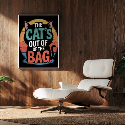 Sunset Silhouette Feline Secret Poster