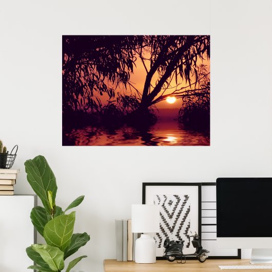 Sunset Silhouette Habitat Poster (Thuiskantoor)