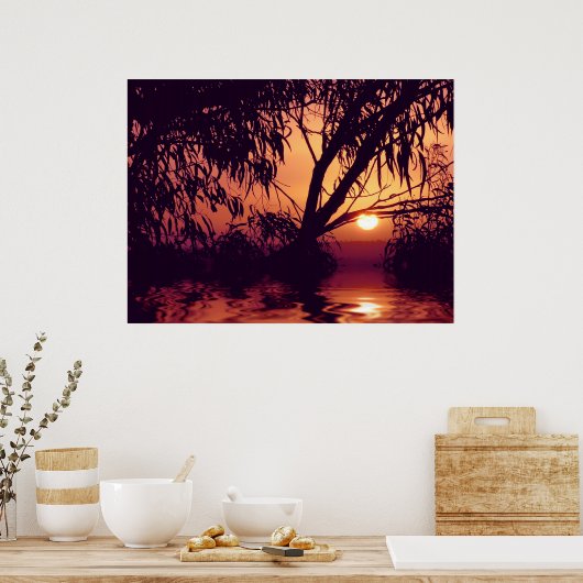 Sunset Silhouette Habitat Poster (Keuken)