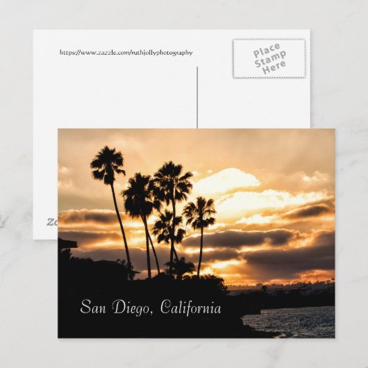 Sunset Silhouette in San Diego Briefkaart (Voorkant / Achterkant)