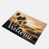 Sunset Silhouette in San Diego Deurmat (Schuin)