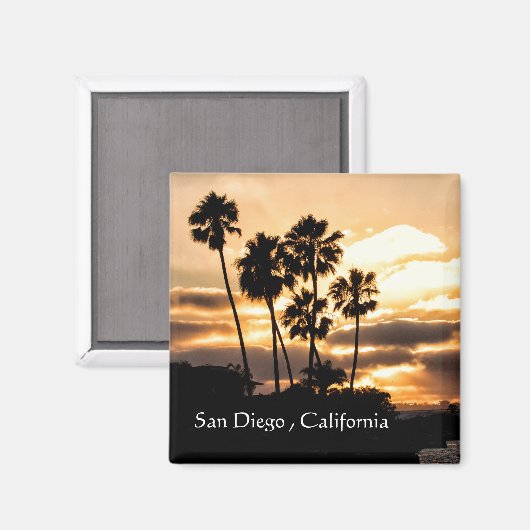 Sunset Silhouette in San Diego Magneet (Voorkant / Achterkant)
