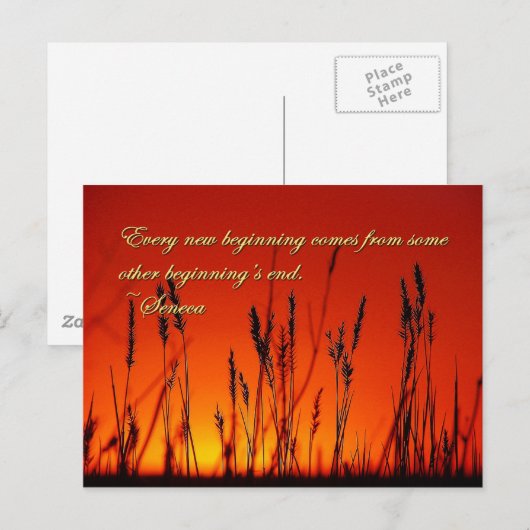 Sunset Silhouette Inspirerend Briefkaart (Voorkant / Achterkant)