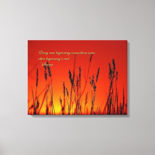 Sunset Silhouette Inspirerend Canvas Afdruk (Voorkant)