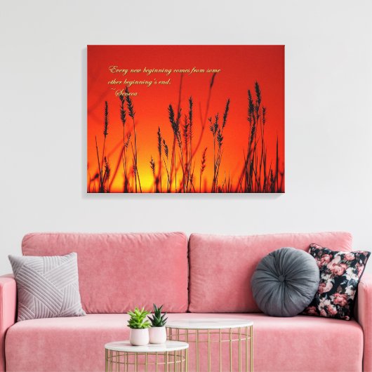 Sunset Silhouette Inspirerend Canvas Afdruk (Insitu (Woonkamer))