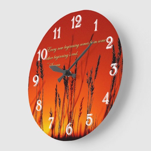 Sunset Silhouette Inspirerend Grote Klok (Hoek)