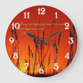 Sunset Silhouette Inspirerend Grote Klok (Voorkant)