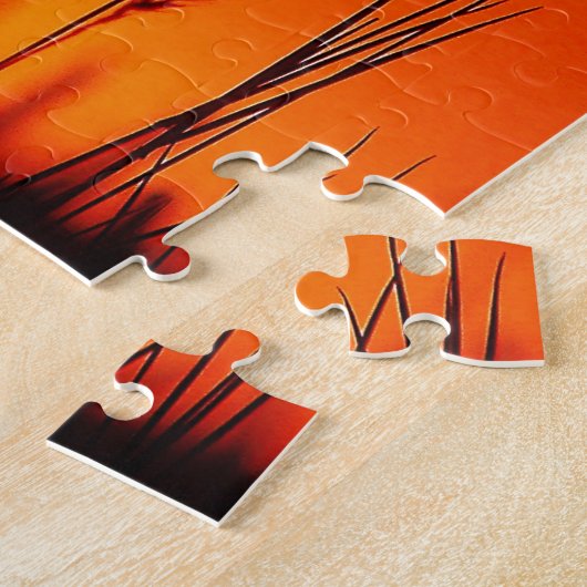 Sunset Silhouette Inspirerend Legpuzzel (Zijkant)