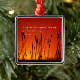 Sunset Silhouette-Inspirerend Metalen Ornament