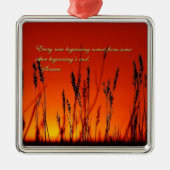 Sunset Silhouette-Inspirerend Metalen Ornament (Voorkant)
