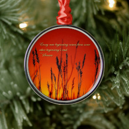 Sunset Silhouette-Inspirerend Metalen Ornament