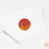 Sunset Silhouette Inspirerend Ronde Sticker (Envelop)