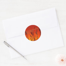 Sunset Silhouette Inspirerend Ronde Sticker