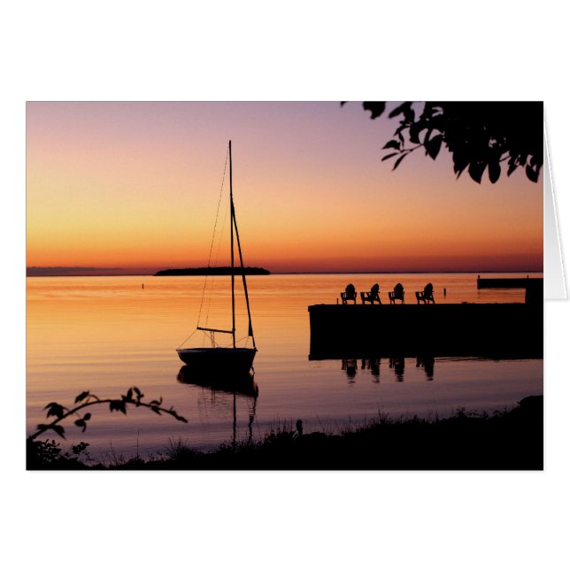 Sunset Silhouette-kaart (Voorkant Horizontaal)