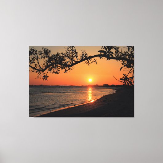 Sunset Silhouette met Tree Branch Canvas Afdruk (Voorkant)