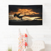 Sunset Silhouette of Girl op Swing Spandoek (Insitu)