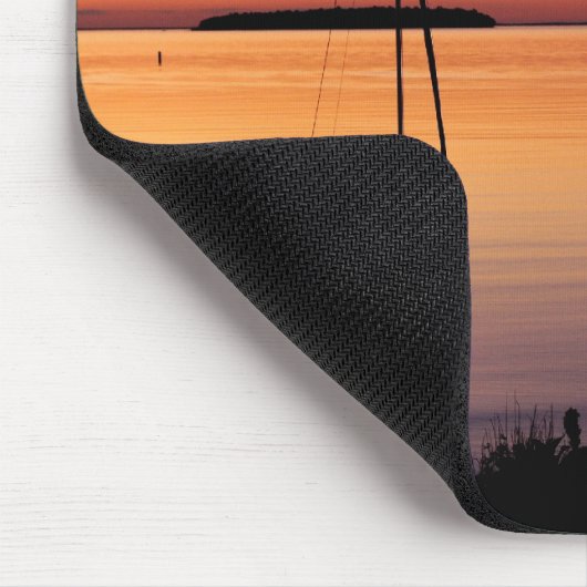 Sunset Silhouette op het Mousepad-meer Muismat (Hoek)