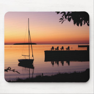 Sunset Silhouette op het Mousepad-meer Muismat