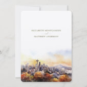 Sunset Silhouette Seattle Save-the-Date Kaart (Achterkant)