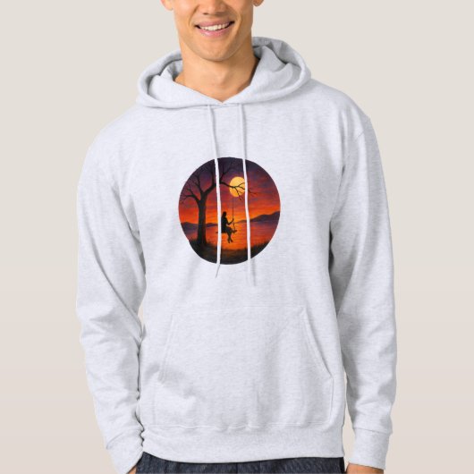 Sunset Silhouette Swing Art Adult Hoodie (Voorkant)