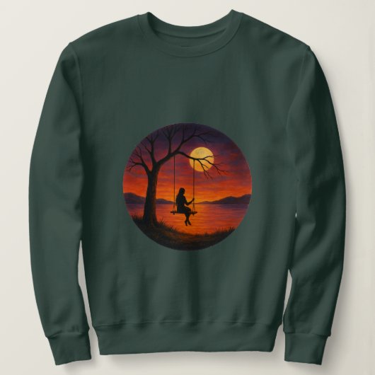 Sunset Silhouette Swing Art Women’s Sweatshirt (Design voorkant)
