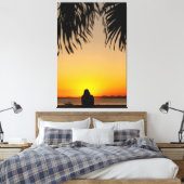 Sunset Silhouette: Tropical Serenity Canvas Afdruk (Insitu (Slaapkamer))
