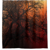 Sunset Silhouette Winter Tree Douchegordijn (Voorkant)