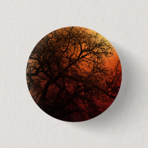 Sunset Silhouette Winter Tree Ronde Button 3,2 Cm