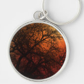 Sunset Silhouette Winter Tree Sleutelhanger (Voorkant)