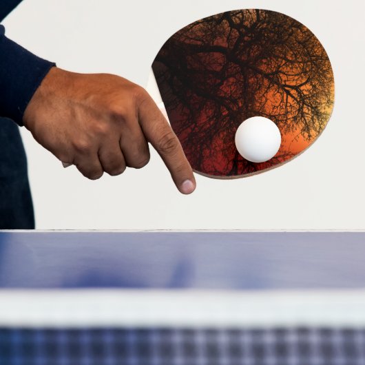 Sunset Silhouette Winter Tree Tafeltennisbatje (Insitu)