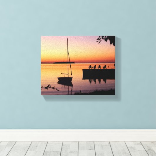 Sunset Silhouette Wrapped Canvas Afdruk (Insitu (Houten vloer))