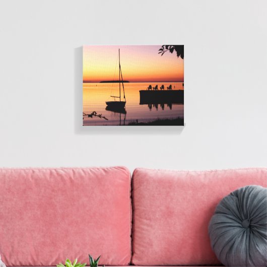 Sunset Silhouette Wrapped Canvas Afdruk (Insitu (Woonkamer))