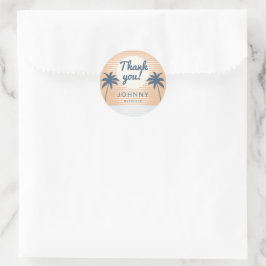 Sunset sinaasappel Blauw Dank u Ronde Sticker