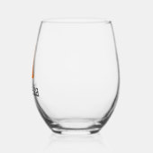 Sunset Sinaasappel Elegant Initiaal Zwart Naam | M Wijnglas Zonder Voet (Links)