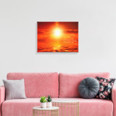 Sunset Sinaasappel Golden Sky & Zee Gold Inspire S Canvas Afdruk (Insitu (Woonkamer))