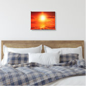Sunset Sinaasappel Golden Sky & Zee Gold Inspire S Canvas Afdruk (Insitu (Slaapkamer))