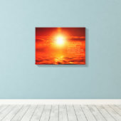 Sunset Sinaasappel Golden Sky & Zee Gold Inspire S Canvas Afdruk (Insitu (Houten vloer))