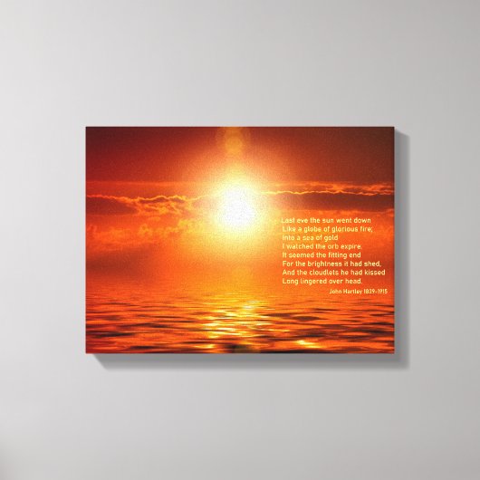 Sunset Sinaasappel Golden Sky & Zee Gold Inspire S Canvas Afdruk (Voorkant)