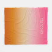 Sunset Sinaasappel Roze Ombré Aangepaste naam Fleece Deken (Voorkant (Horizontaal))
