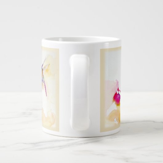 "Sunset Sip" Hummingbird Print Grote Koffiekop (Achterkant)