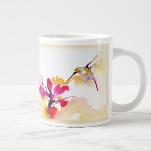 "Sunset Sip" Hummingbird Print Grote Koffiekop (Rechts)