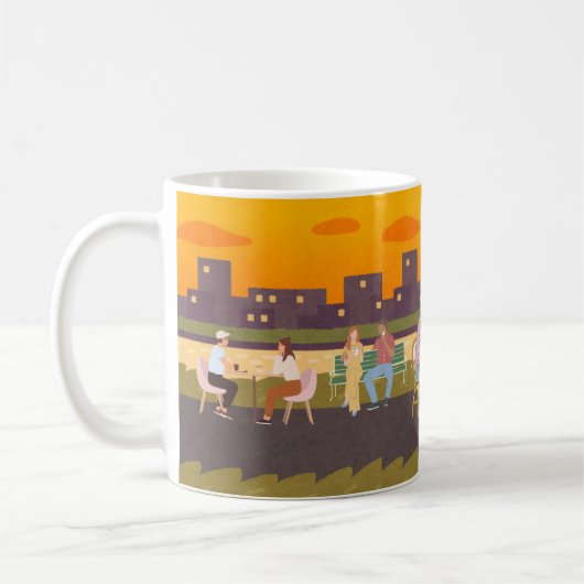 Sunset Sips Café – Urban Chill Mug Koffiemok (Links)