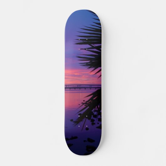 Sunset Skateboard van de Tropische Palm-boom van D (Voorkant)