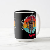 Sunset Skeleton Pirate Party Tweekleurige Koffiemok (Voorkant rechts)