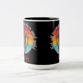 Sunset Skeleton Pirate Party Tweekleurige Koffiemok (Center)