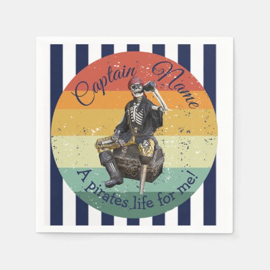 Sunset Skeleton Rum Party Pirate Servet (Voorkant)