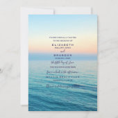 Sunset Skies Beach Ocean Wedding Invitation Kaart (Voorkant)