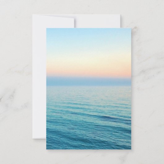 Sunset Skies Beach Ocean Wedding RSVP (Achterkant)