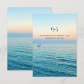 Sunset Skies Beach Ocean Wedding RSVP (Voorkant / Achterkant)